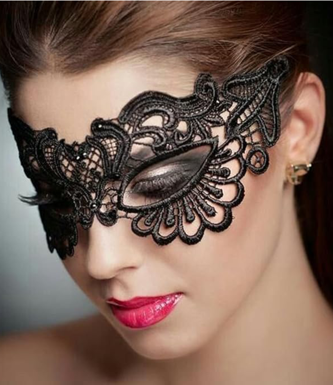 SOSHIN Dakota oogmasker van zwart kant