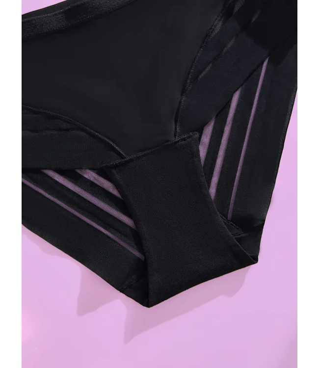 SOSHIN Helena zwart, hoog nylonslipje