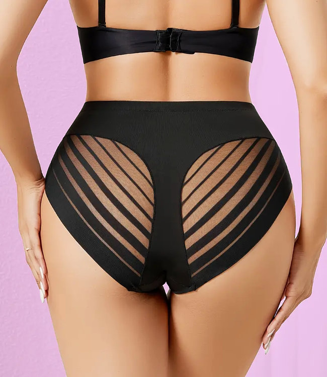 SOSHIN Helena zwart, hoog nylonslipje