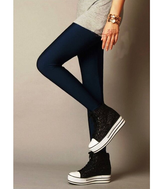 MARCMARCS Shiny Love donkerblauwe glanslegging