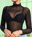 Sheer Love nylon shirtje zwart - Foto 4 Soshin