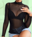 Sheer Love nylon shirtje zwart - Foto 1 Soshin