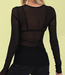 Nora zwart nylon shirt - Foto 2 Soshin