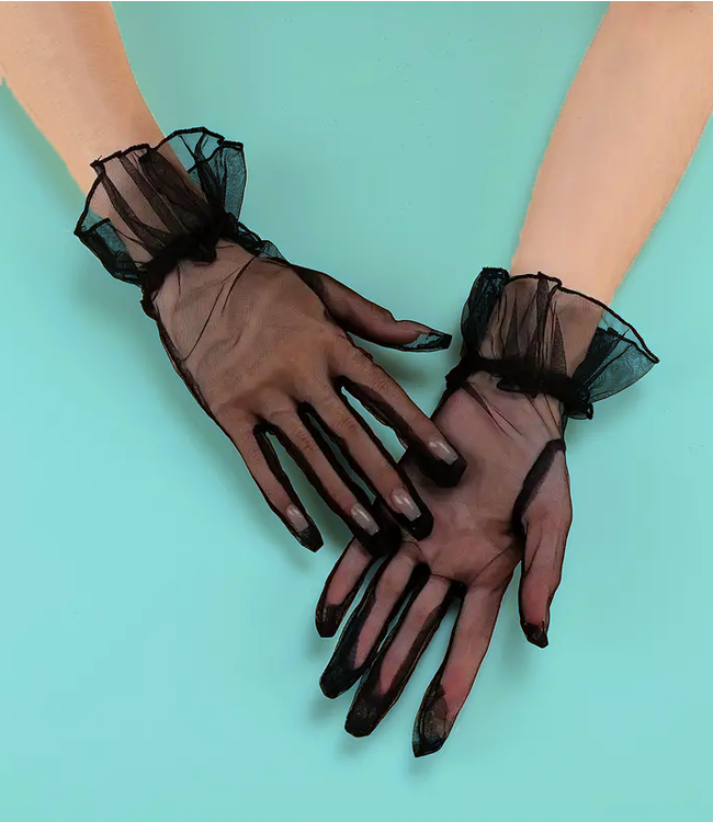 SOSHIN Marillaux zwarte tule handschoentjes