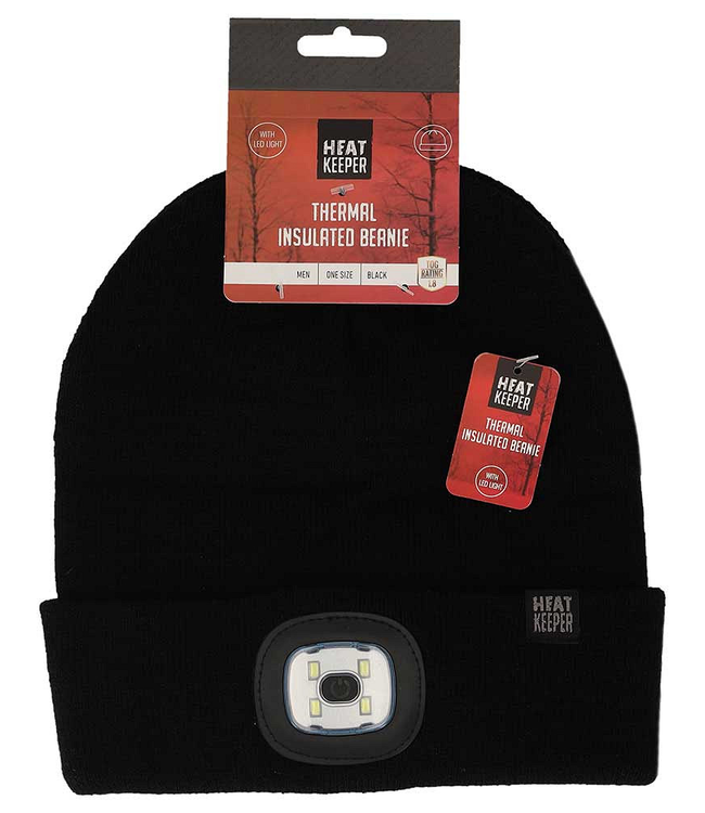 APOLLO Zwarte thermo muts met lamp