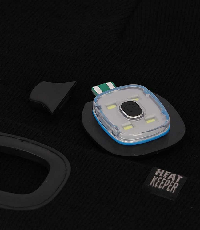 APOLLO Zwarte thermo muts met lamp