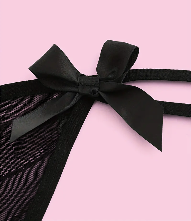Pearl zwarte, nylon damesslip - Foto 5 Soshin