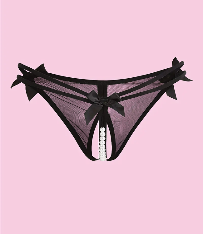 Pearl zwarte, nylon damesslip - Foto 2 Soshin