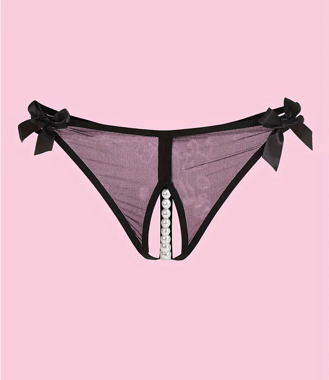 Pearl zwarte, nylon damesslip - Foto 1 Soshin