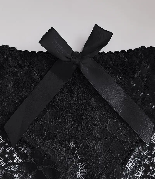 SOSHIN Brigitte zwarte slip open kruisje