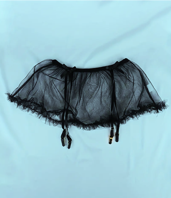 Asissi nylon, zwarte jarretel gordel - Foto 1 Soshin