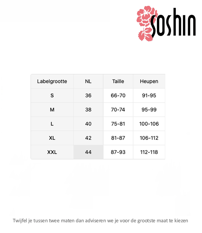 SOSHIN Liscia jarretel gordel zwart