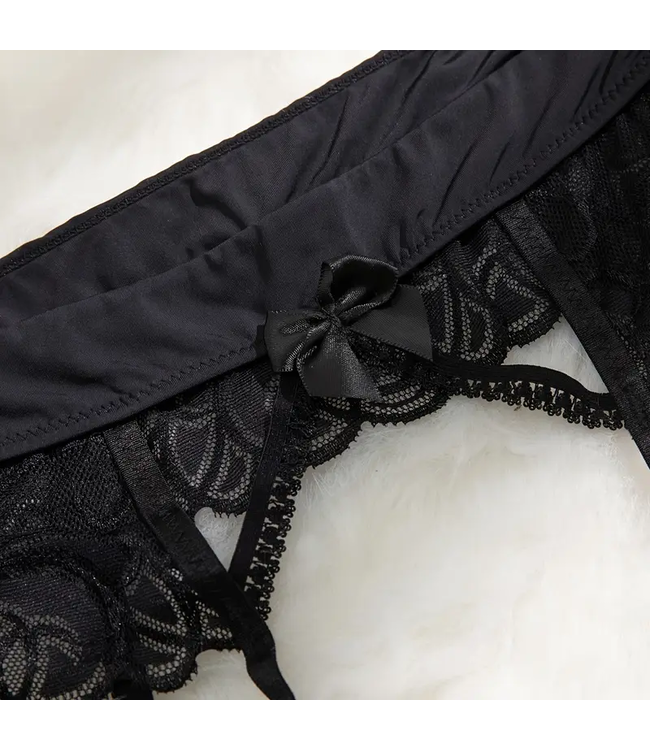 SOSHIN Liscia jarretel gordel zwart