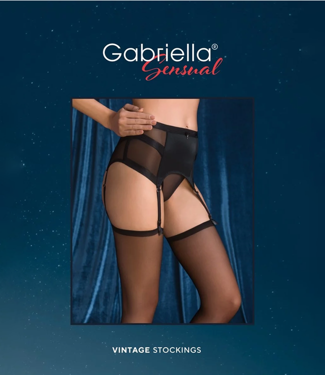 GABRIELLA Vintage 20 zwarte nylonkousen