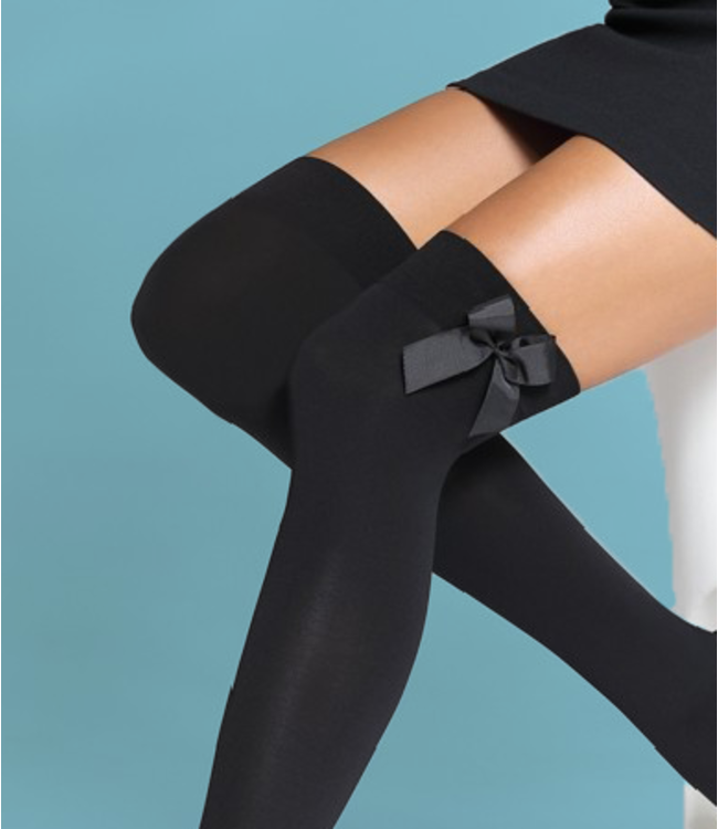Cameo zwarte overknees met strik - Foto 2 Soshin