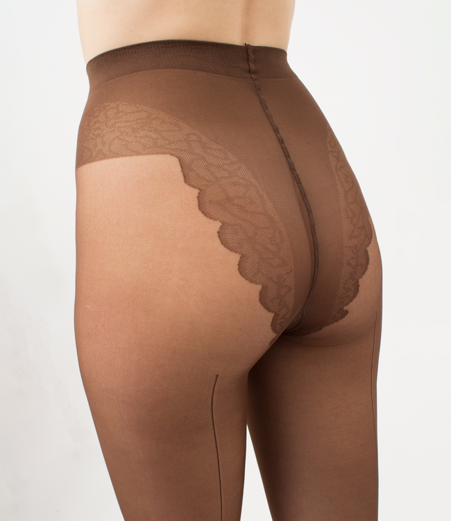 GIULIA Chic 20 bruine glanspanty met naad