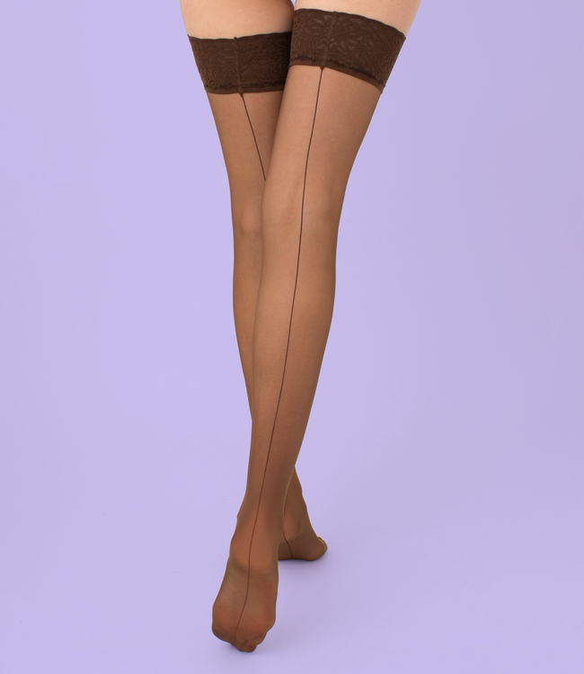 GIULIA Chic 20 zwarte kousen met naad