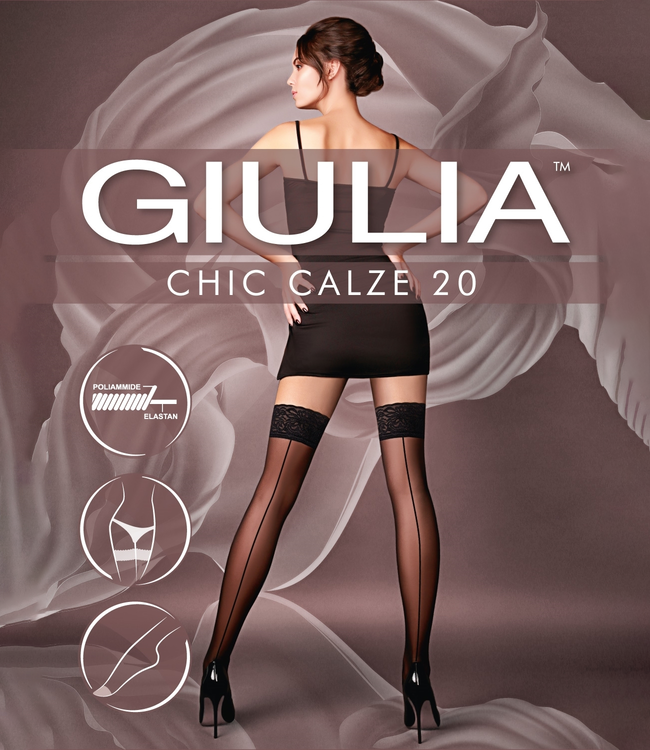 GIULIA Chic 20 bruine kousen met naad