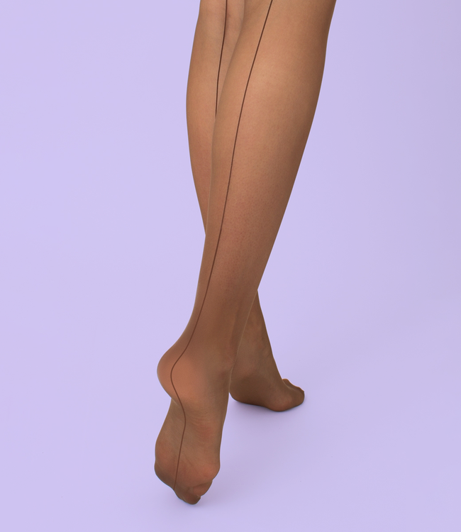 GIULIA Chic 20 bruine kousen met naad