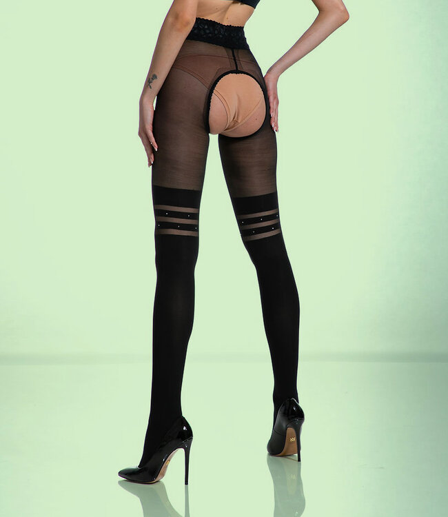 AMOUR Venus zwarte panty zonder kruisje