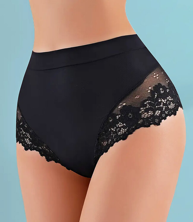 SOSHIN Claire zwarte string met hoge taille