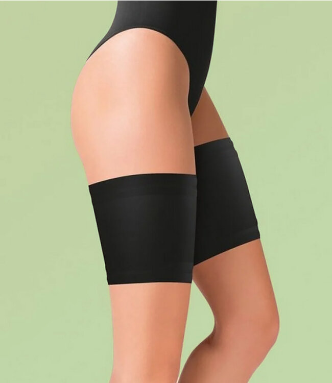 GABRIELLA Satin anti-schuur kousenband zwart