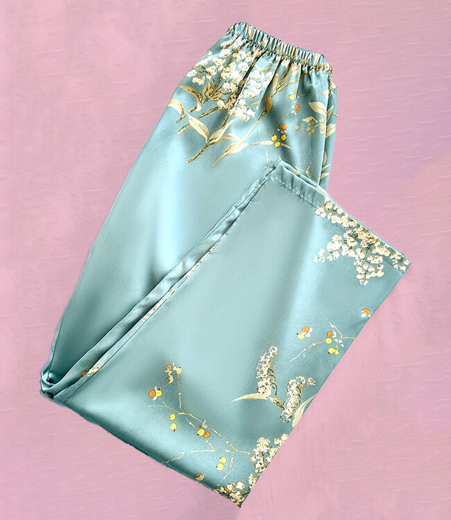 SOSHIN Miyuki lange broek van satijn