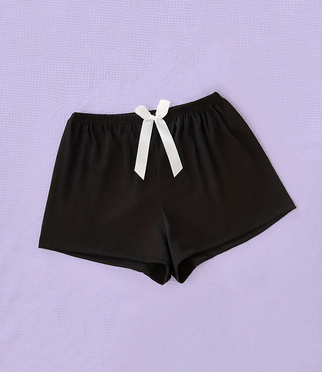 SOSHIN Keiko zwarte shorts met strikje