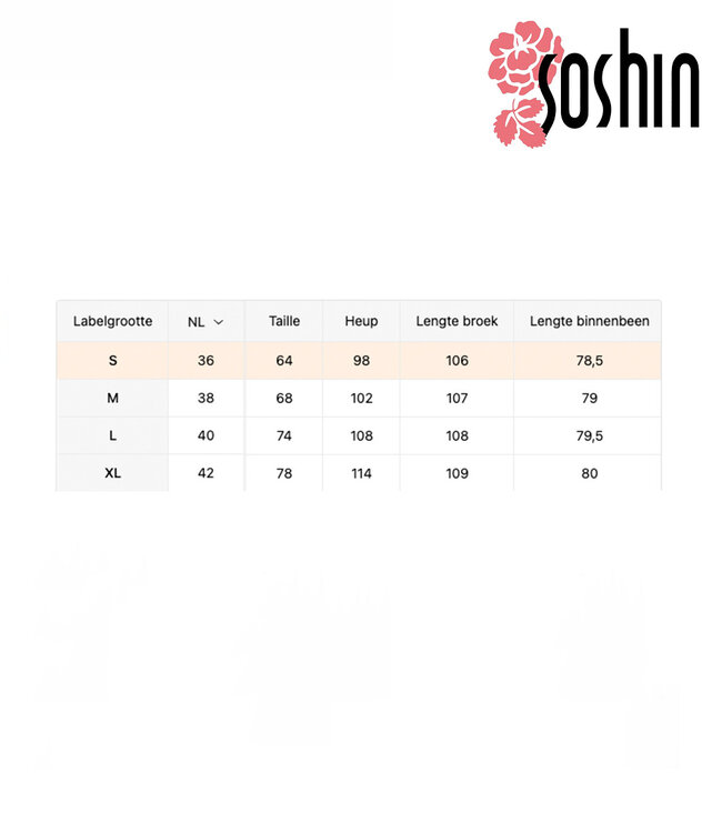 SOSHIN Dalia wijde, lange broek zwart