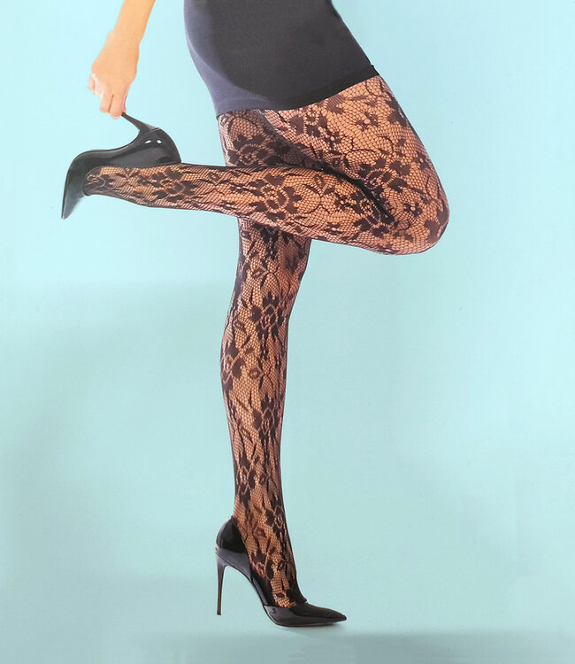 SARLINI Flower Lace zwarte, kanten panty