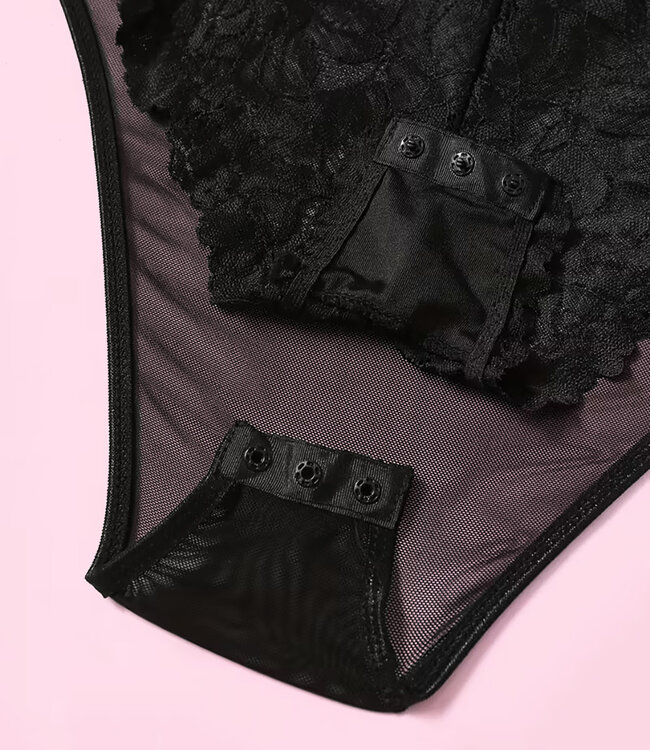 SOSHIN Clara zwarte, kanten nylon body