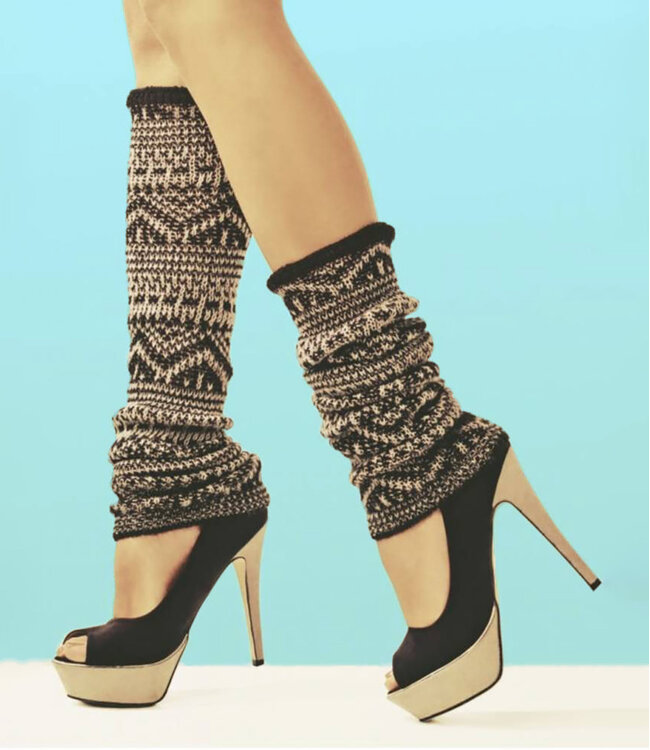 MARILYN Ruby zwart met bruine overknees