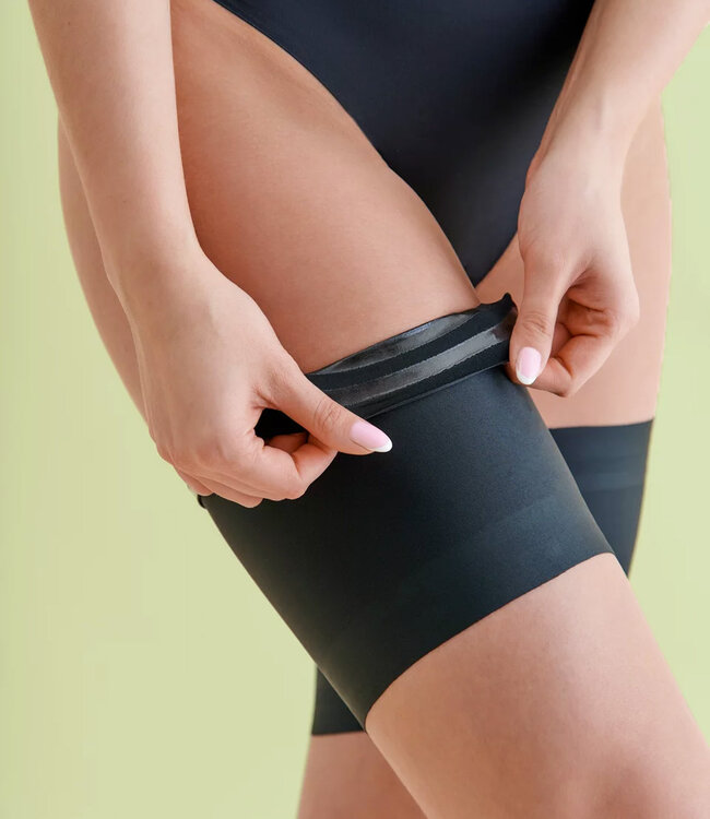 Satin anti-schuur kousenband zwart - Foto 1 Soshin