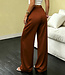Stylish bruine, satijnen broek - Foto 2 Soshin