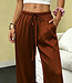 Stylish bruine, satijnen broek - Foto 3 Soshin