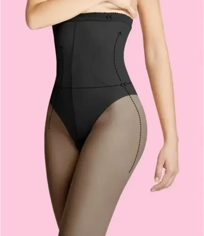 High Waist Bikini 20 hoge taille panty Zwart - Foto 2 Soshin