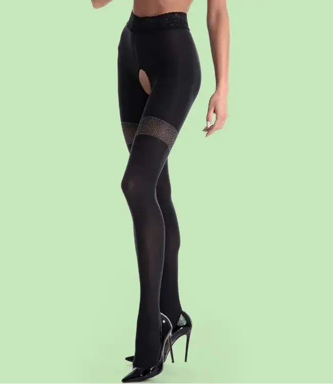 Amour Glamour 80 panty zonder kruisje Zwart - Foto 2 Soshin