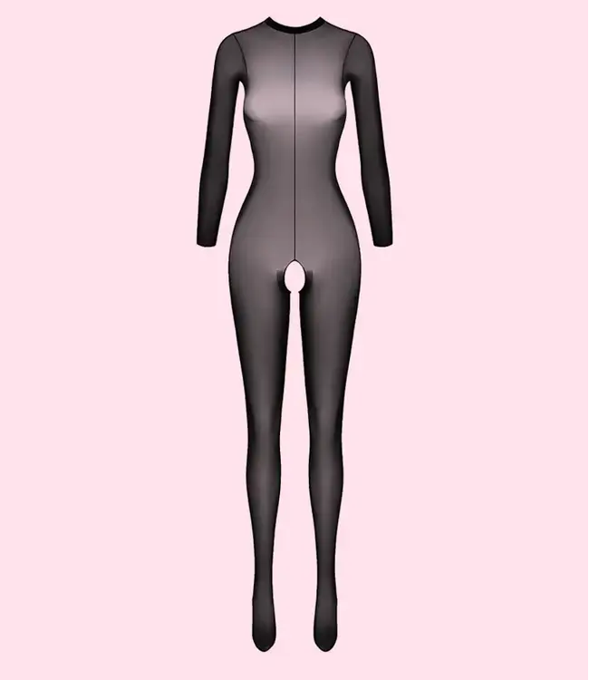 Maka matte nylon bodystocking Zwart - Foto 2 Soshin
