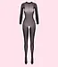 Maka matte nylon bodystocking Zwart - Foto 2 Soshin