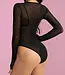 Sylvia transparante nylon body Zwart - Foto 2 Soshin
