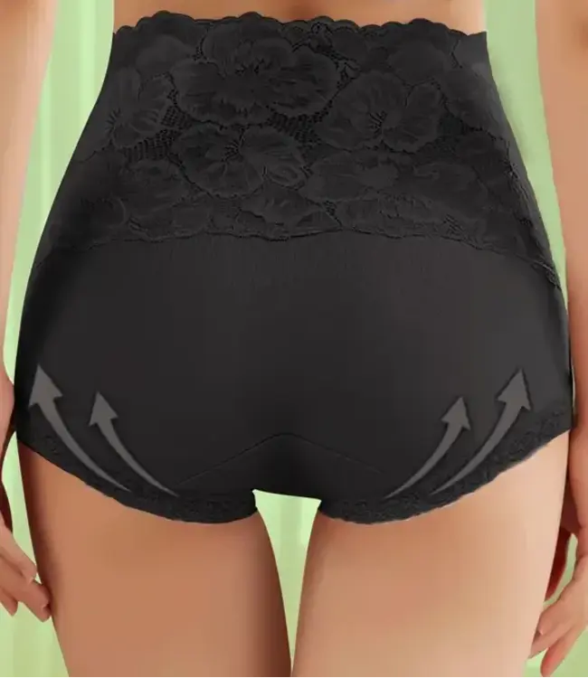 Manarola katoenen slip hoge taille Zwart - Foto 2 Soshin