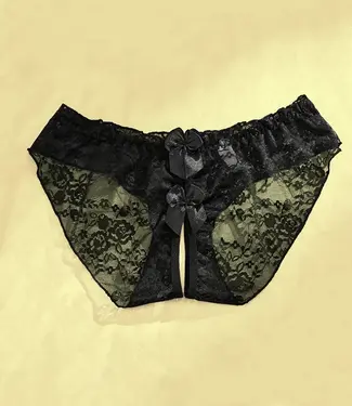 Bardot kanten slipje met open kruis