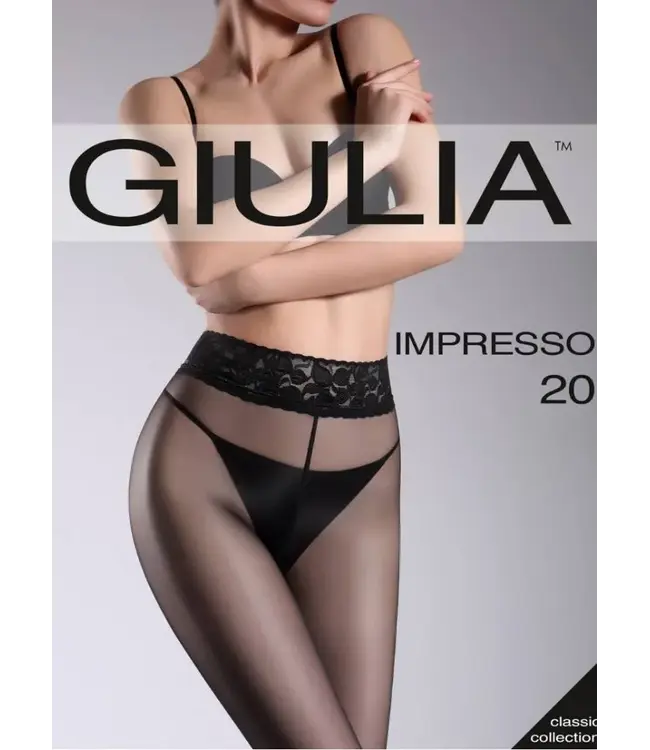 GIULIA Impresso 20 zwarte panty met plakrand en satijnglans - Foto 2 Soshin