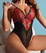 SOSHIN Victoria zwart-rode body met open kruis en rood kant - Foto 1 Soshin