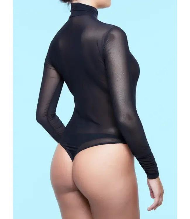 MISS NAUGHTY Aisha zwarte transparante body met col - Foto 2 Soshin