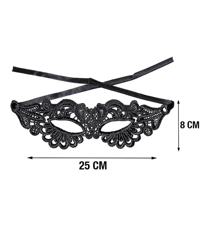 SOSHIN Dakota zwart kanten oogmasker met verstelbaar lint - Foto 3 Soshin