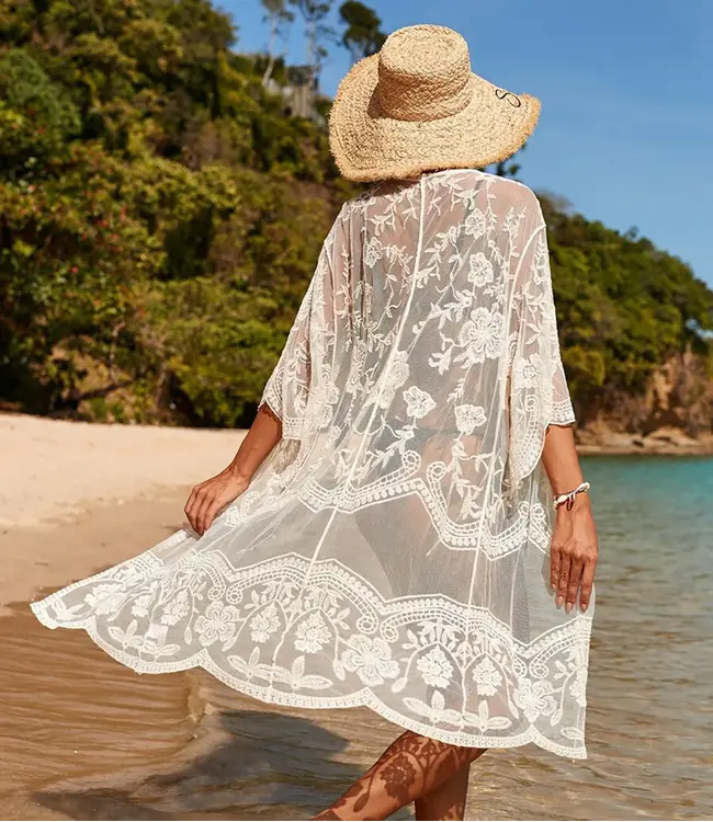 SOSHIN Bohemian Summer wit strandjurkje met mouwen - Foto 2 Soshin