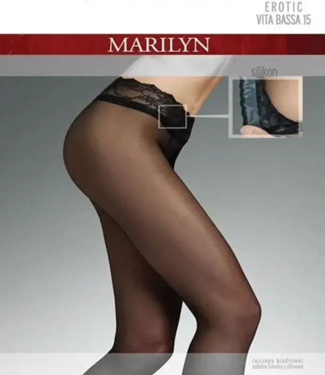 MARILYN Vita Bassa 15 zwarte heuppanty met kanten plakrand - Foto 4 Soshin
