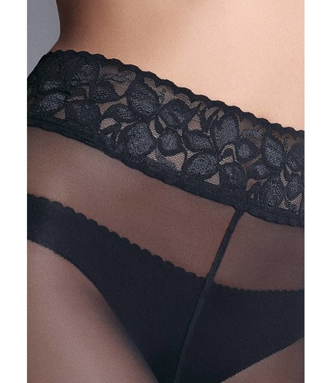GIULIA Impresso 40 zwarte panty met plakstrip