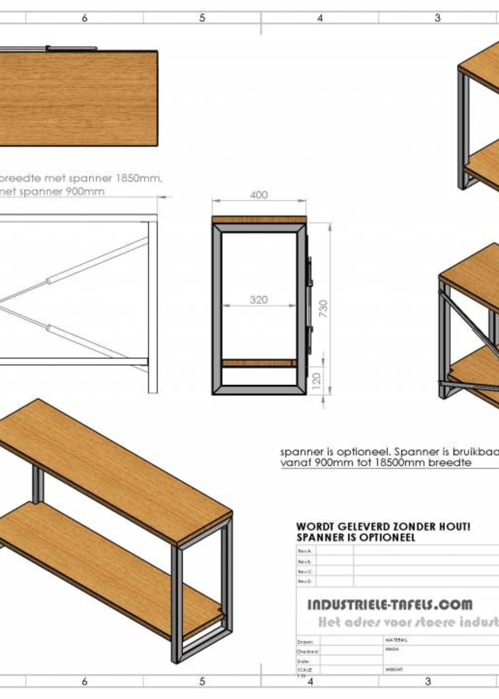 Industrieel Sidetable frame